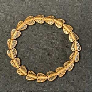 Copper Embossed Hearts Stretch Bracelet 6.5”
